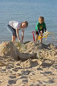 Children Building Sandcastles